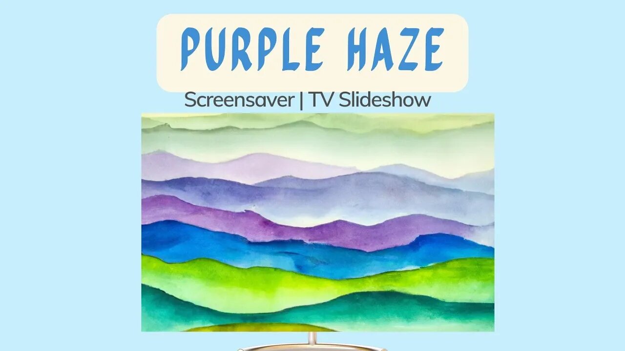 Discover Stunning Serene Scenes 🤩 Purple Hazy Mountain Screensaver #abstractart #wallart #slideshow