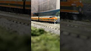 Christmas passenger train taking off.