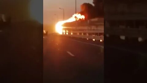 Crimean bridge explosion , reports say the damage is not serious