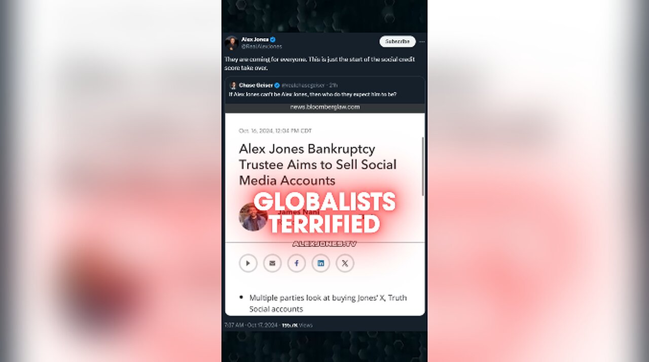 The Globalists Are Coming For Everyone - Alex Jones on X