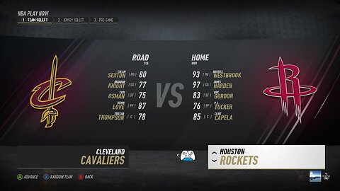 🏀NBA Live Season - Week 4 - Cleveland Cavaliers (Road) VS (Home) Houston Rockets