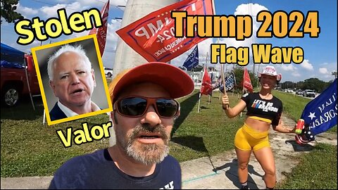 Trump Flag Wave / Tim Walz STOLEN VALOR