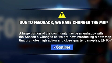 "Due to feedback, we have altered the map.." says Fortnite.. (New Season 4 Changes)