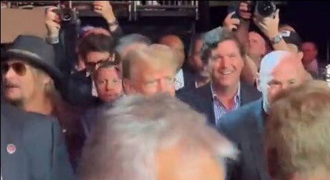 Dana White Flanked By Trump, Tucker & Kid Rock Enter The Arena at MSG