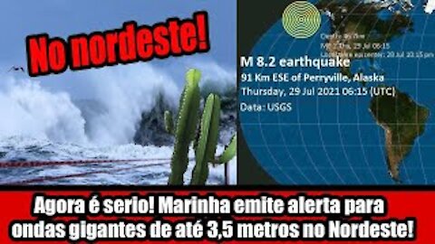 Agora é serio! Marinha emite alerta para ondas gigantes de até 3,5 metros no Nordeste!