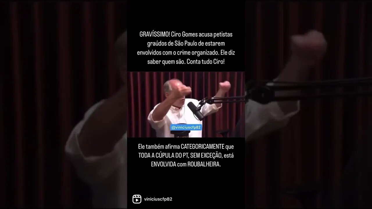 Ciro Gomes faz acusações gravíssimas contra o PT. Conta tudo Ciro!