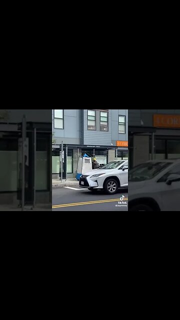 Homeless man takeover Boston Bus stop