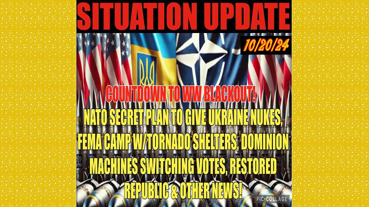 SITUATION UPDATE 10/20/24 - No way out, Nato Secret Plan, Dominion Mach. Switching Votes, Vt Intel