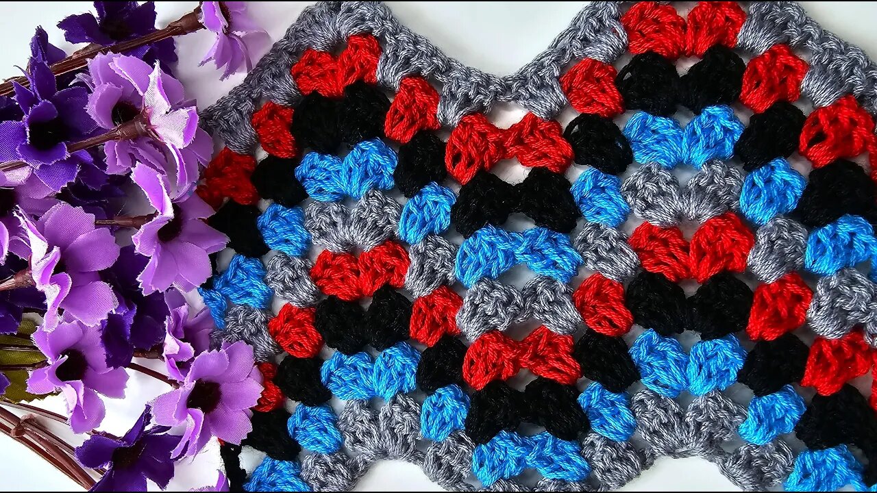Wow! How to make crochet very easy stitch for blanket #crochet