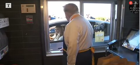 Donald Trump surprises McDonald's customers at a drive-through