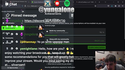 Yung Alone Reaches 68 Hours Total Live on Kick