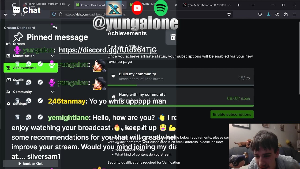 Yung Alone Reaches 68 Hours Total Live on Kick