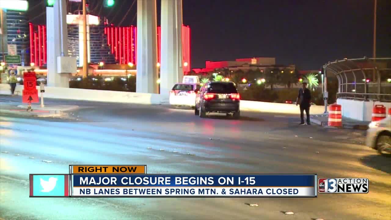 Major closure on northbound 15 between Spring Mountain and Sahara