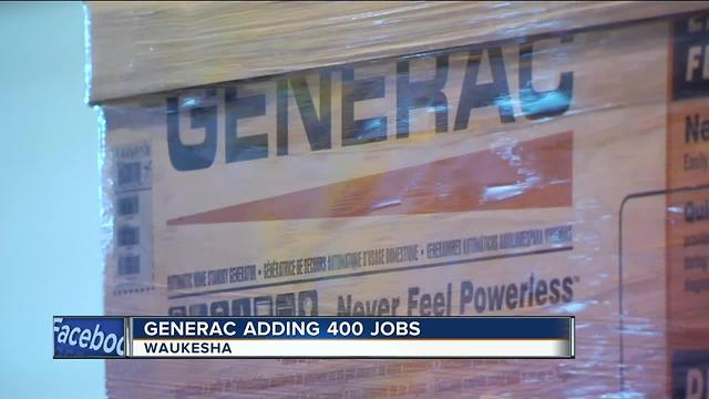 Generac adding 400 jobs
