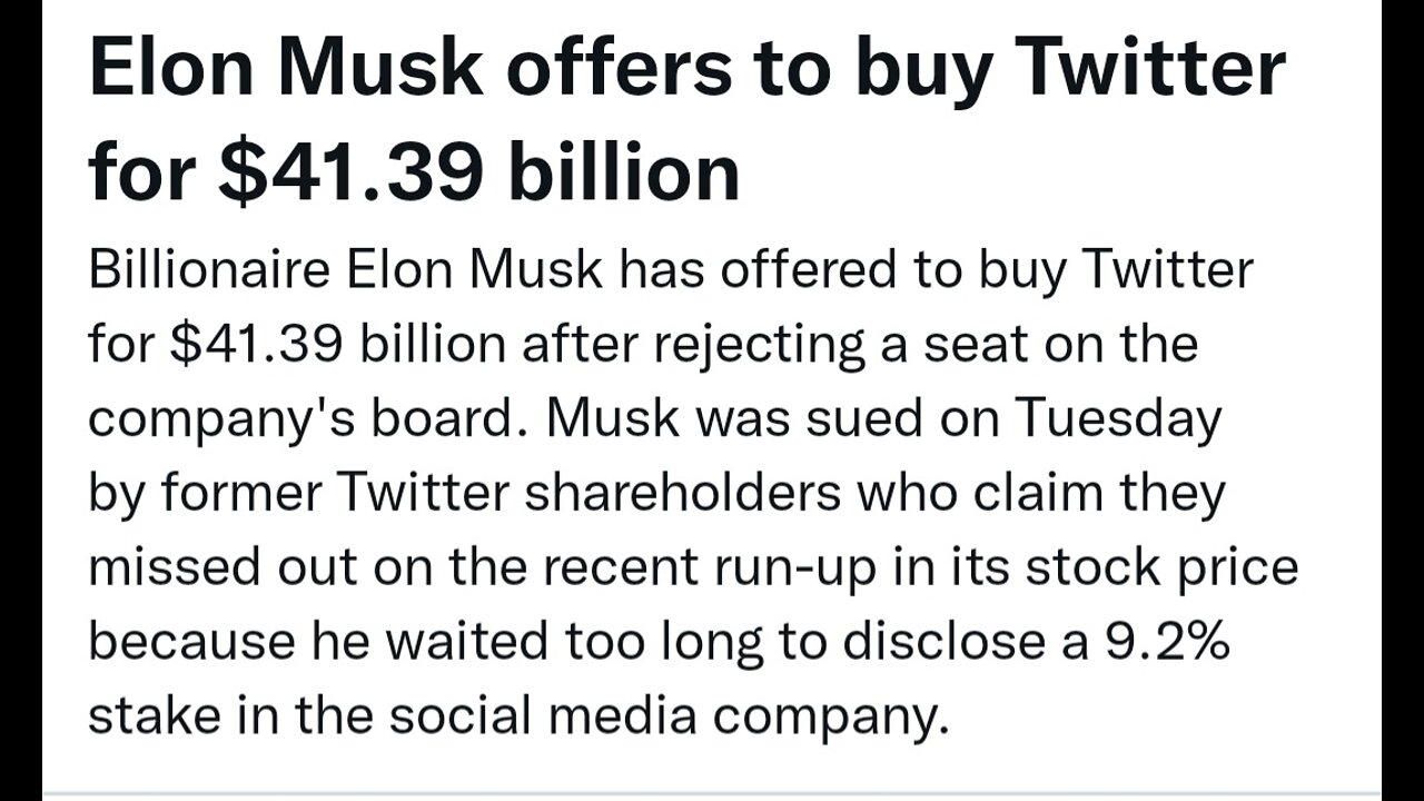 🤣🤣🤣 WAR‼ 🤣🤣🤣 ELON MUSK JUST MADE AN OFFER TO ENTIRELY BUY TWITTER 👍😎👏