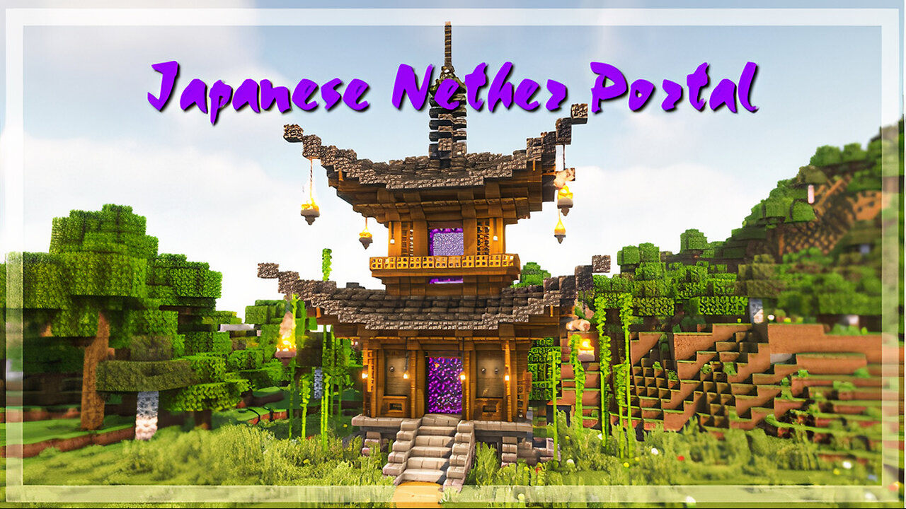 Minecraft : How to build a Japanese Nether Portal | Tutorial