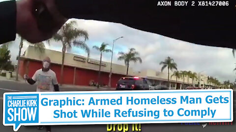 Graphic: Armed Homeless Man Gets Shot While Refusing to Comply