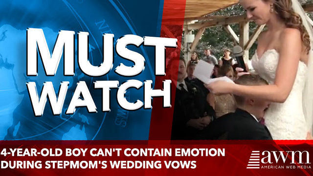 4-year-old boy can't contain emotion during stepmom's wedding vows