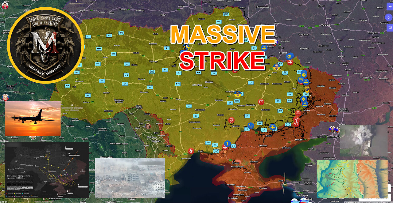 Massive Strike With Drones And Missiles | Putin Gathers a Coalition. Military Summary For 2024.06.20