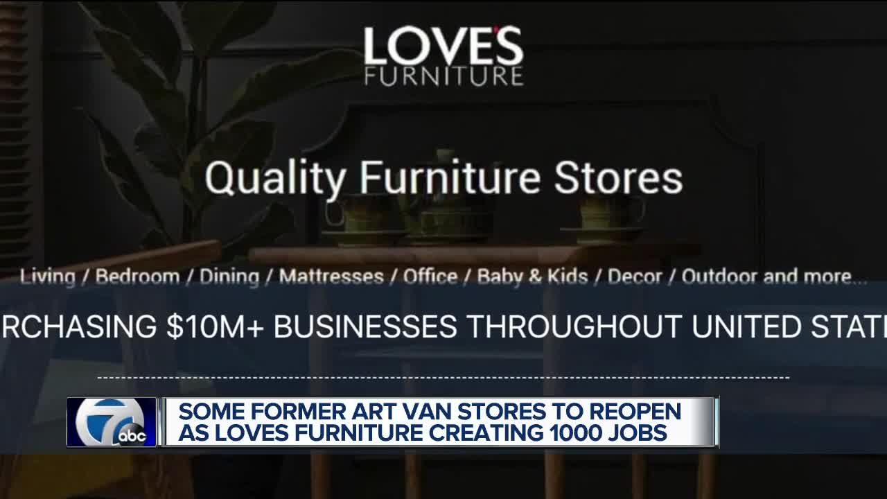 Some former Art Van stores to reopen as Loves Furniture