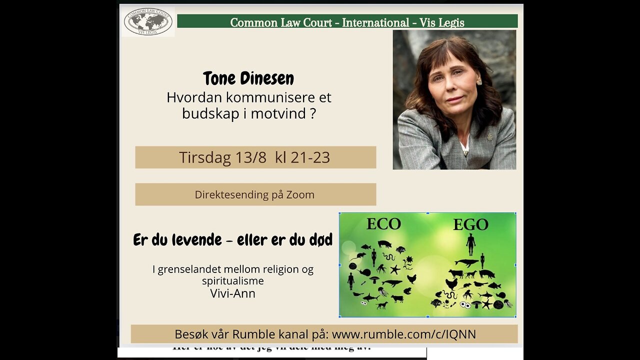 13.8.24: Tone Dinesen om Hvordan kommunisere et budskap i motvind?