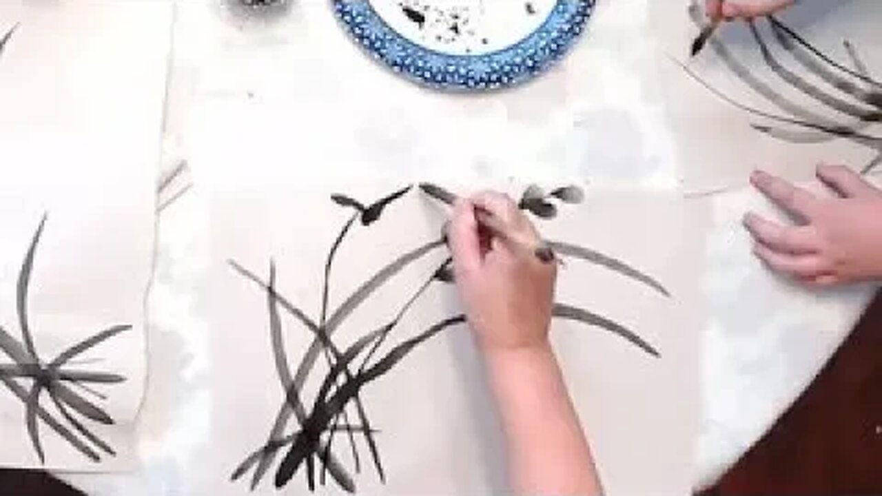 Sumie Brush Painting with Karen and Grace Lesson 2