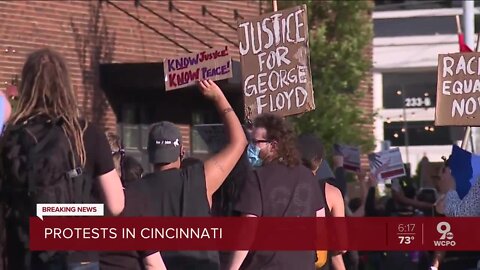 People march across Cincinnati during 2nd day of protests