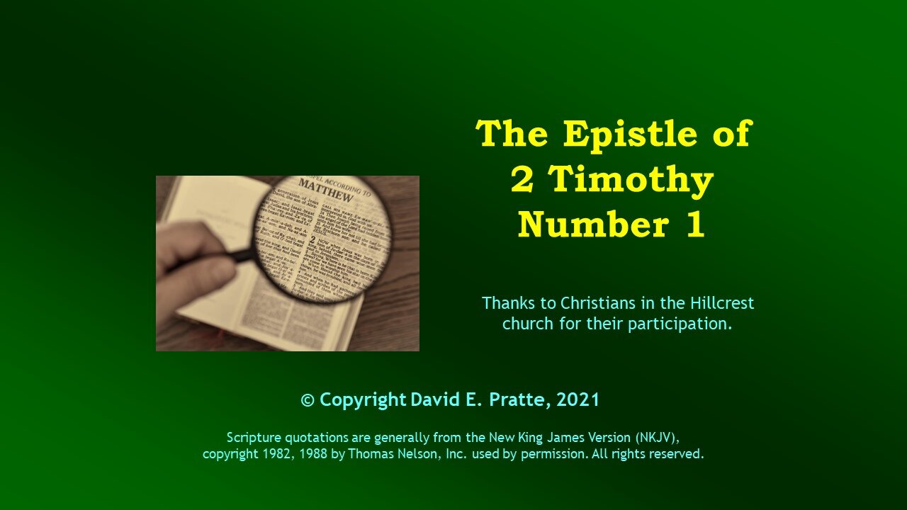 Video Bible Study: 2 Timothy 1