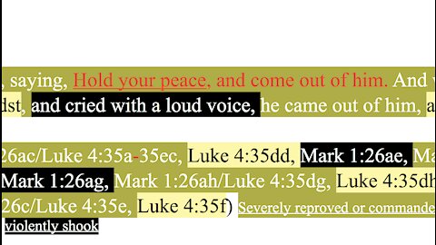 040. Exorcism Part 2. Cast out unclean devils; Jesus fame spreads. Mark 1:26-28, Luke 4:35-37