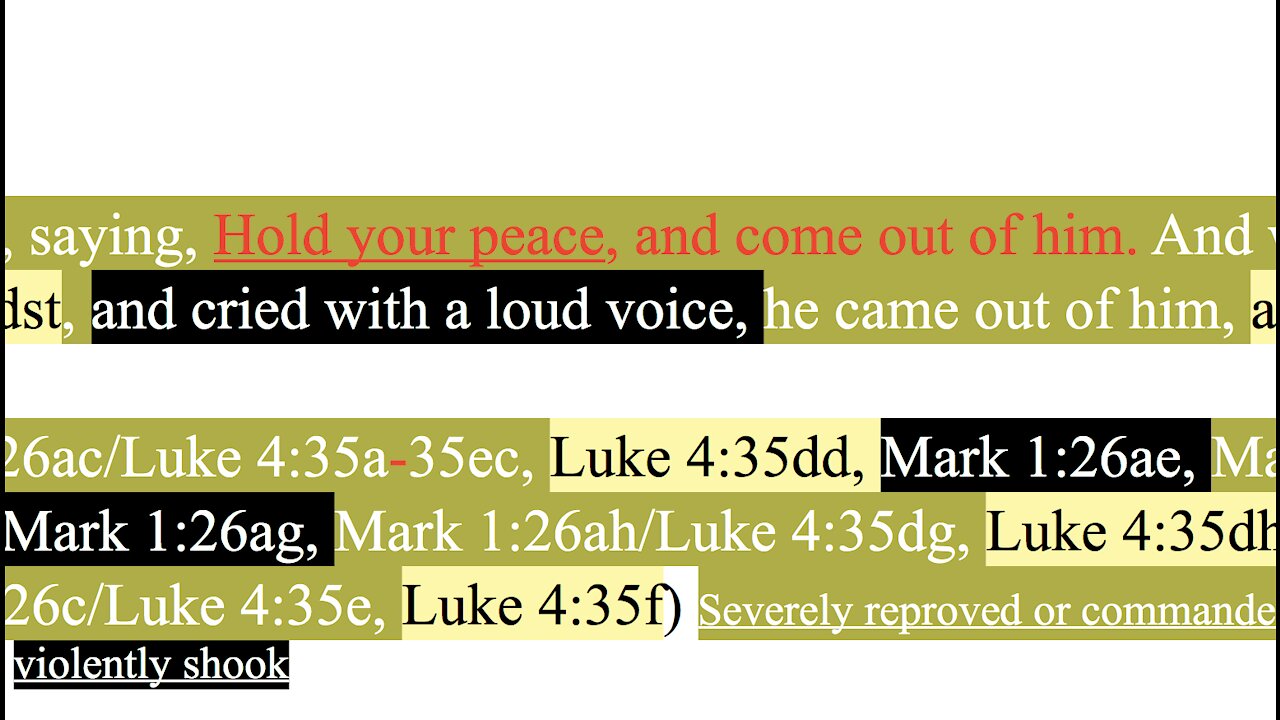 040. Exorcism Part 2. Cast out unclean devils; Jesus fame spreads. Mark 1:26-28, Luke 4:35-37
