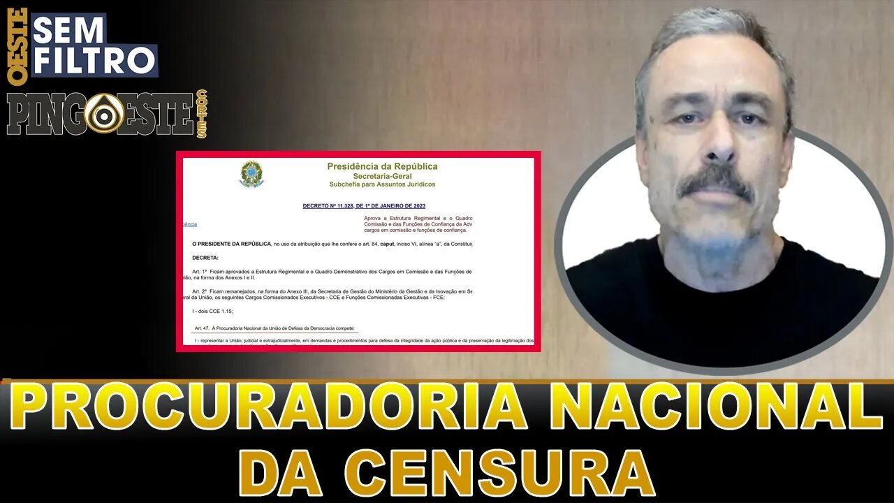 Lula cria PROCURADORIA NACIONAL DE DEFESA DA DEMOCRACIA [[GUILHERME FIUZA]]