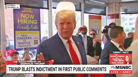 Trump pleads innocence to random waffle crowd, totally humiliating