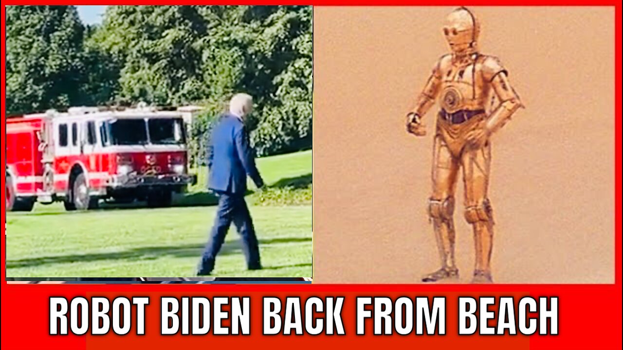 The Hidin’ Biden Robot JUST EMERGED from his Beach Vacation