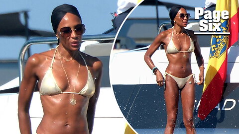 Naomi Campbell, 54, shows off fit figure in gold bikini on yacht in Ibiza with famous pals