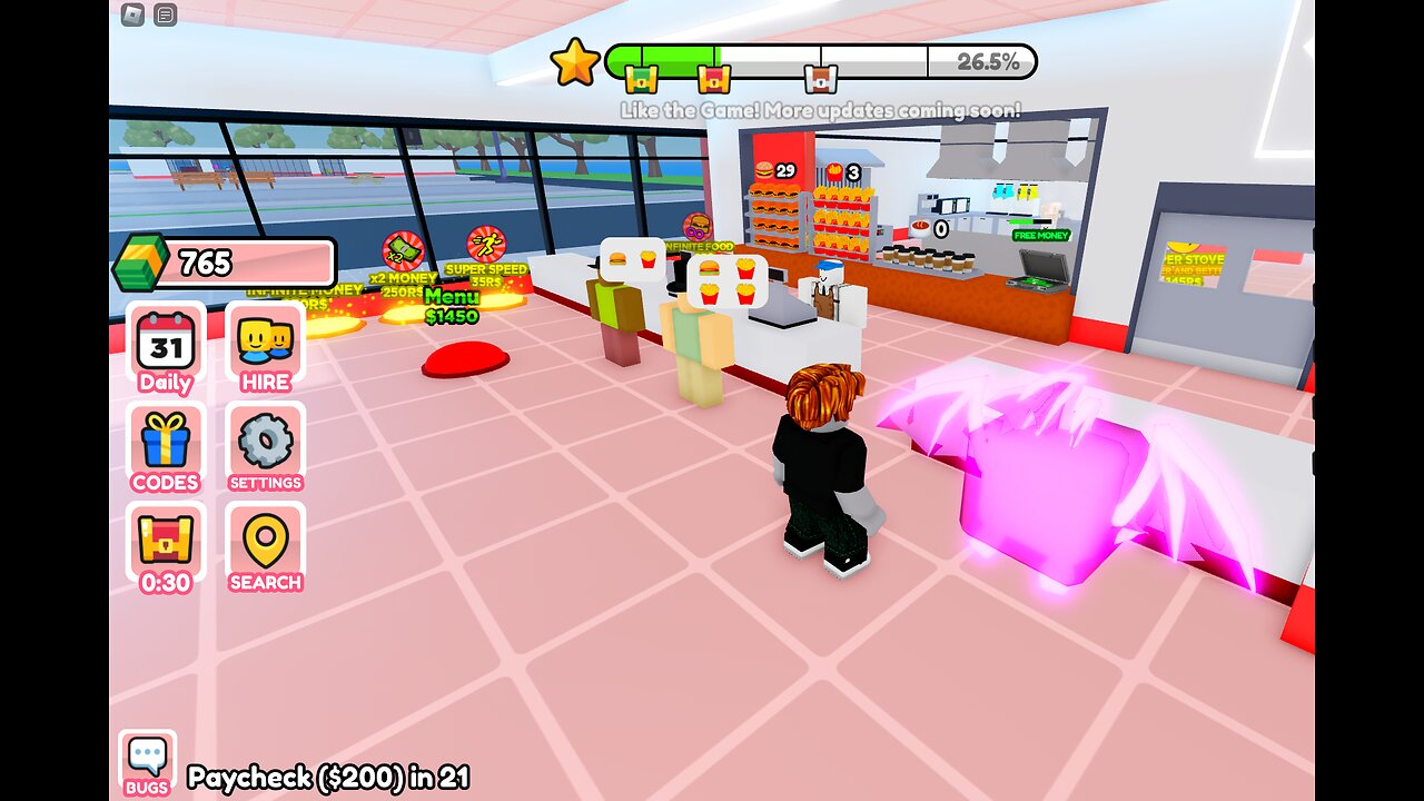 I tried to play Burger Simulator in Roblox Part 1