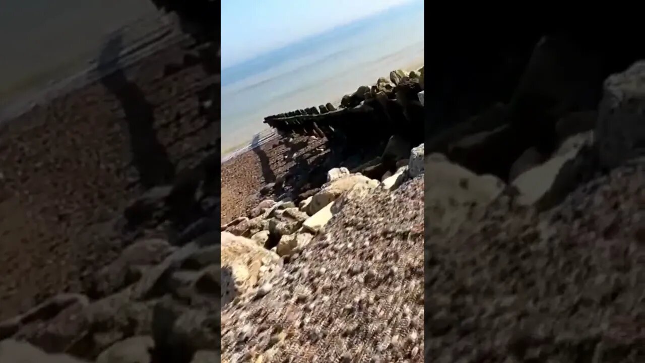 walking along the Beach .Climping beach. Sussex. Uk. April 2021