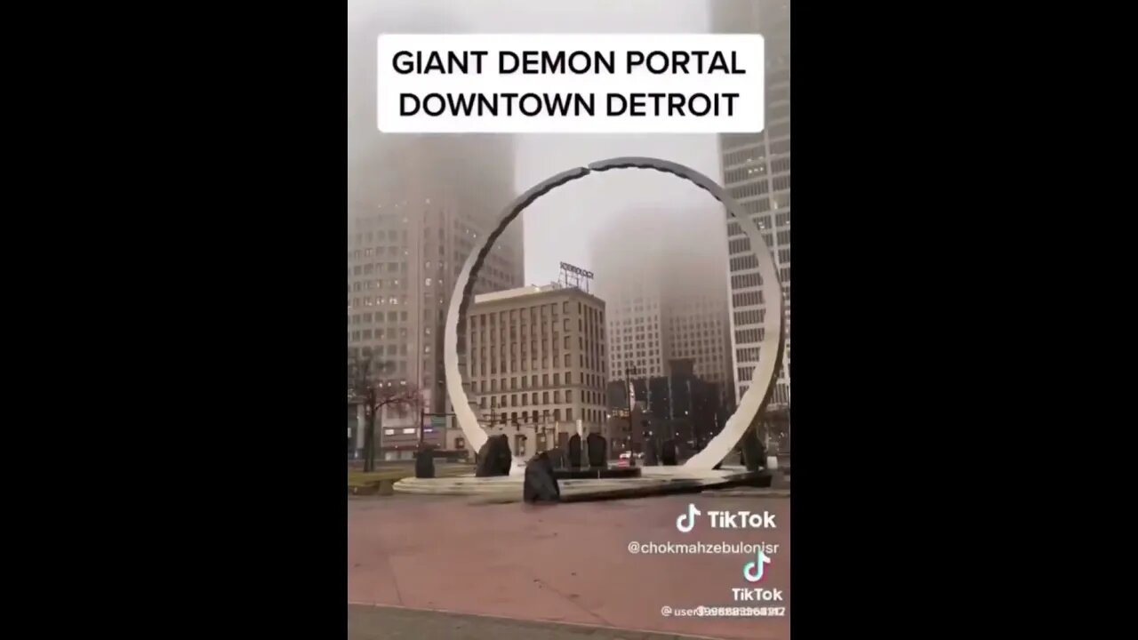 Giant Demon Portal Downtown Detroit