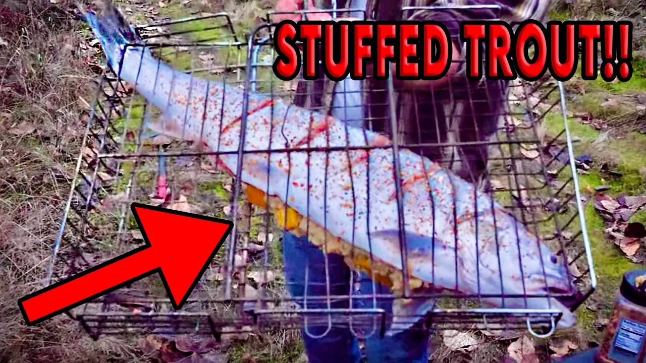 STEELHEAD Fishing A NEW RIVER! Stuffed TROUT Catch & COOK!