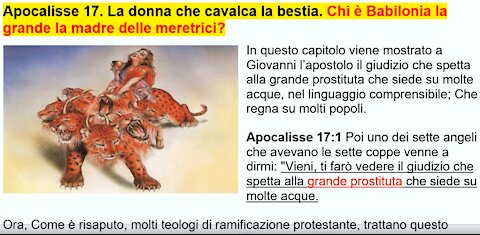 Apocalisse 17. La donna che cavalca la bestia. (Chi è Babilonia la grande la madre delle meretrici)?