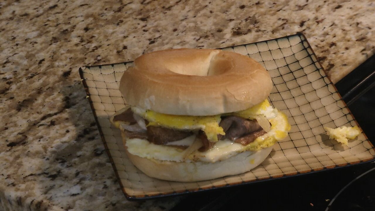 Steak Egg Cheese Bagel