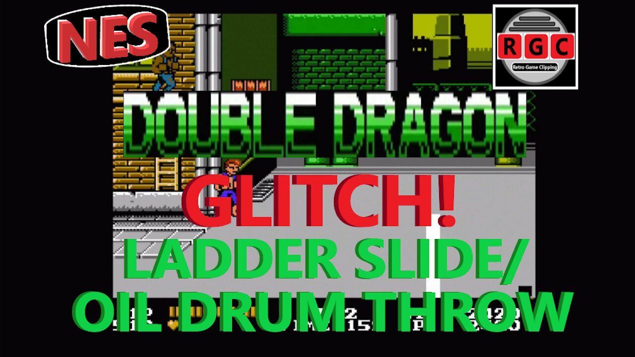 Double Dragon - Glitch - Ladder Slide And Oil Drum Throw - Retro Game Clipping