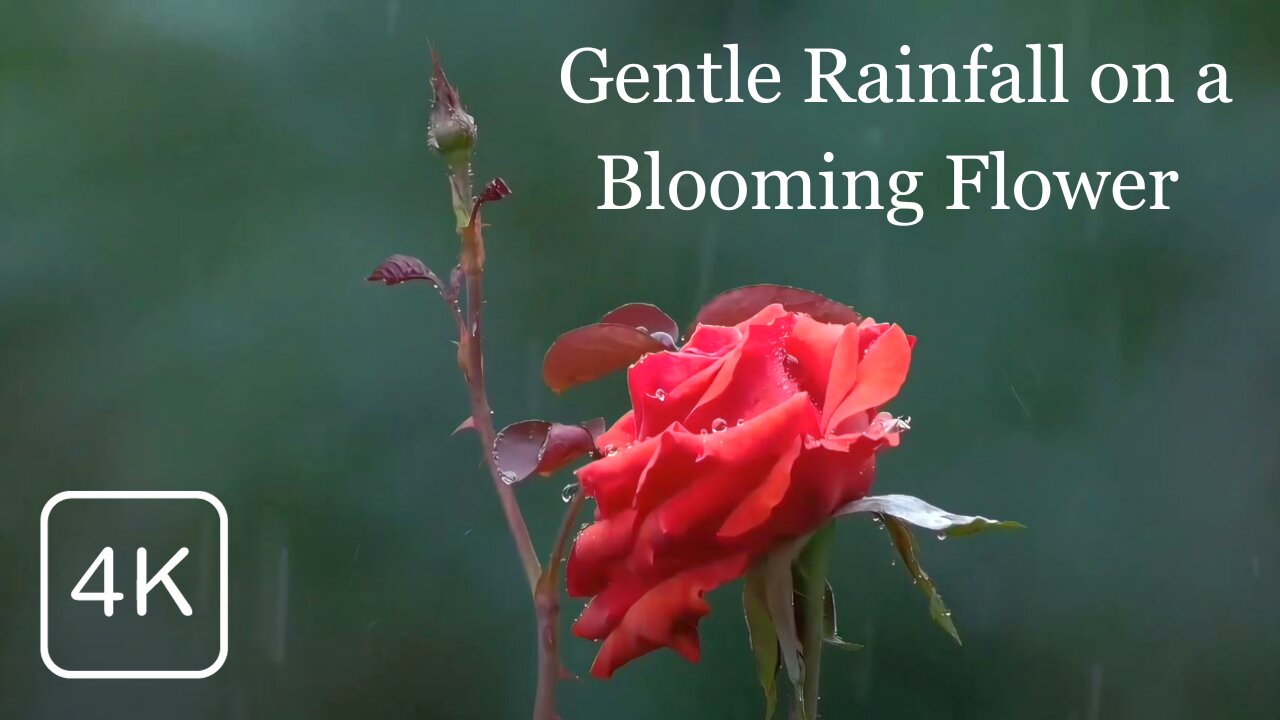 4 Hours of Gentle Rainfall on a Blooming Flower 🌧️🌼