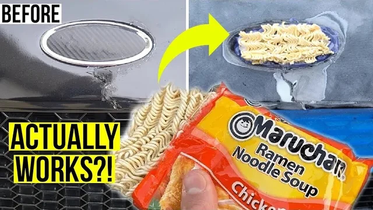 Fixing My Bumper WITH RAMEN NOODLES!! (impressive results)