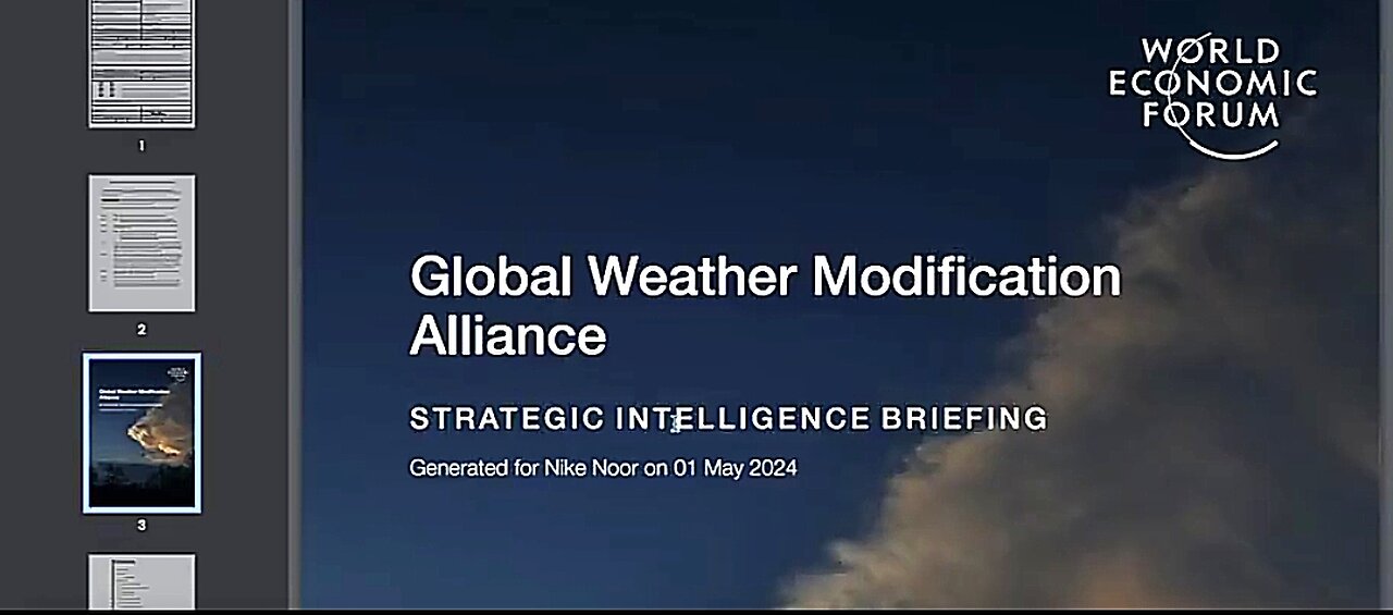 WEF & NIKE NOOR LLC & UN PARTNER FOR THE GLOBAL WEATHER MODIFICATION ALLIANCE ☠️