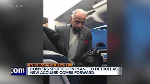 John Conyers spotted on plane to Detroit as new accuser comes forward