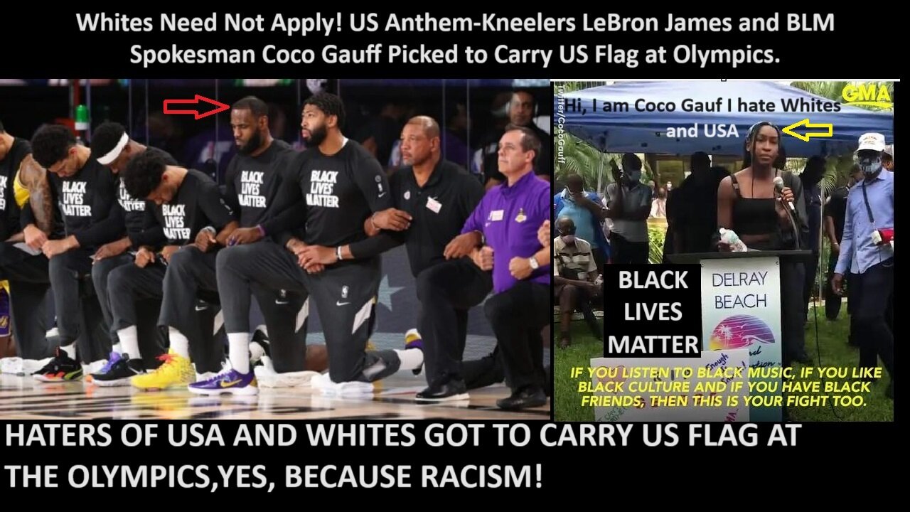 US Anthem-Kneelers, Haters of USA, LeBron James and BLM spokesman Coco Gauff Picked to Carry American Flag at Olympics