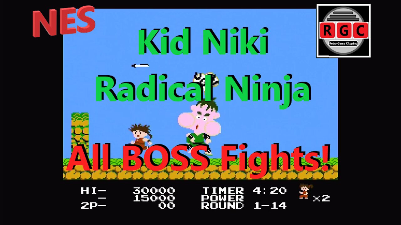 Kid Niki - Radical Ninja - All Boss Fights - Retro Game Clipping