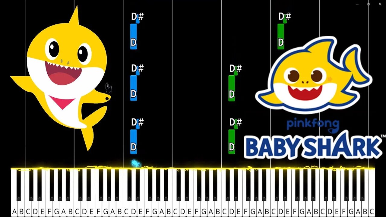 Baby Shark Piano Tutorial. RE-UPLOAD.