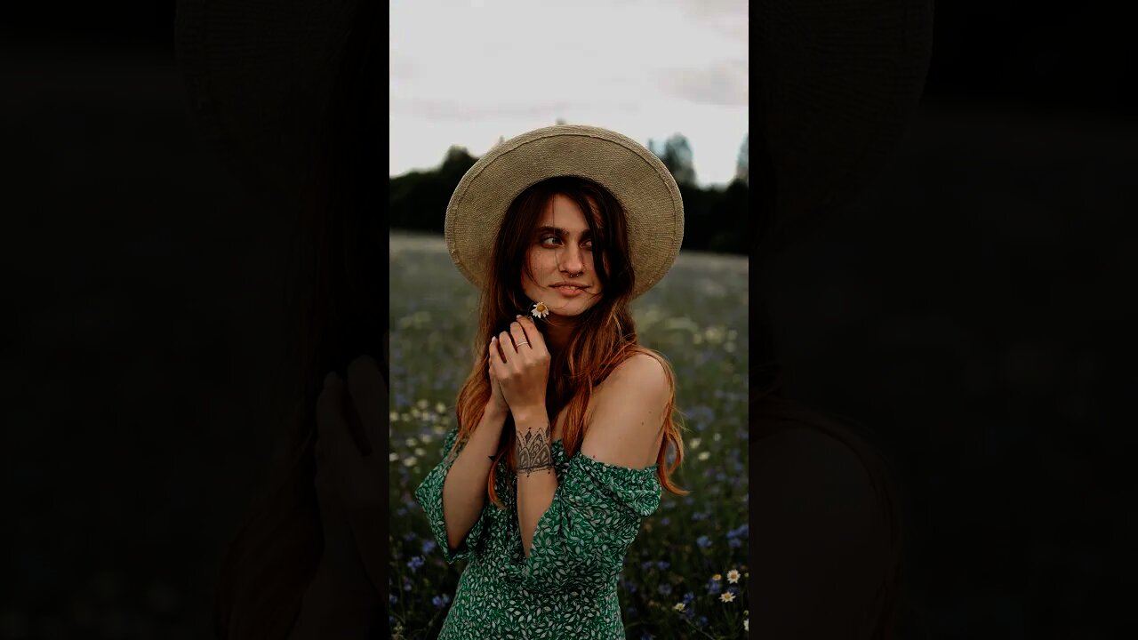 A Woman Standing In Th Flower Field #Shorts