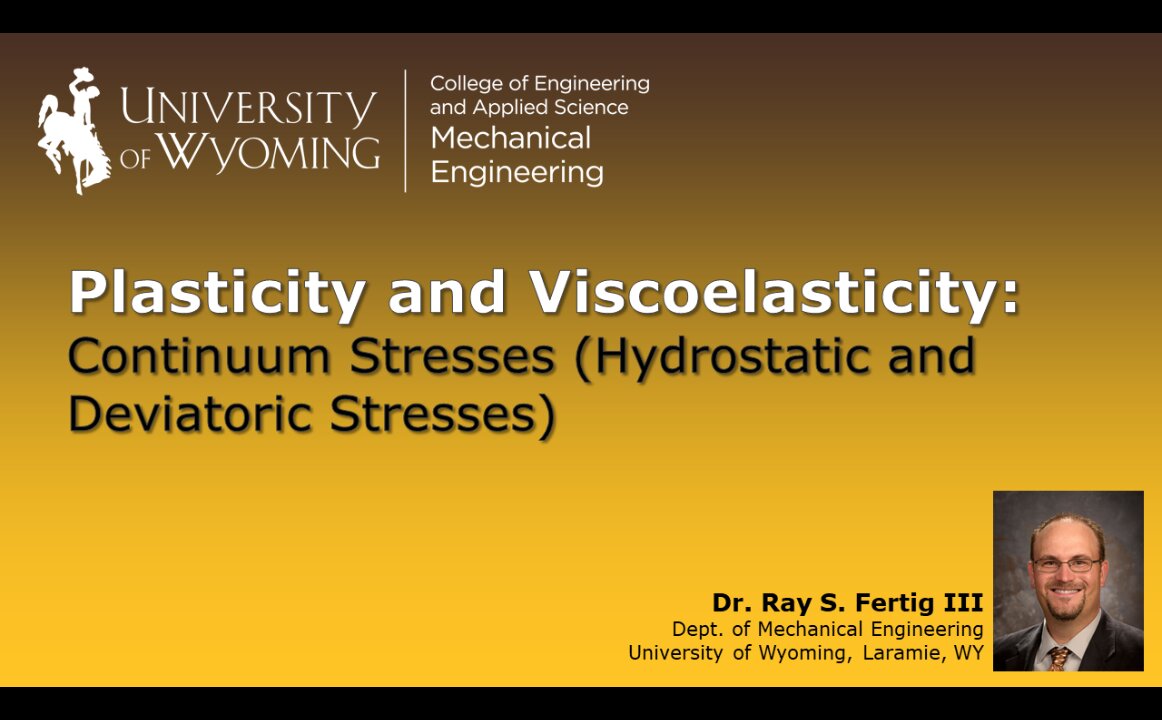 Continuum Stresses - Hydrostatic and Deviatoric Stresses